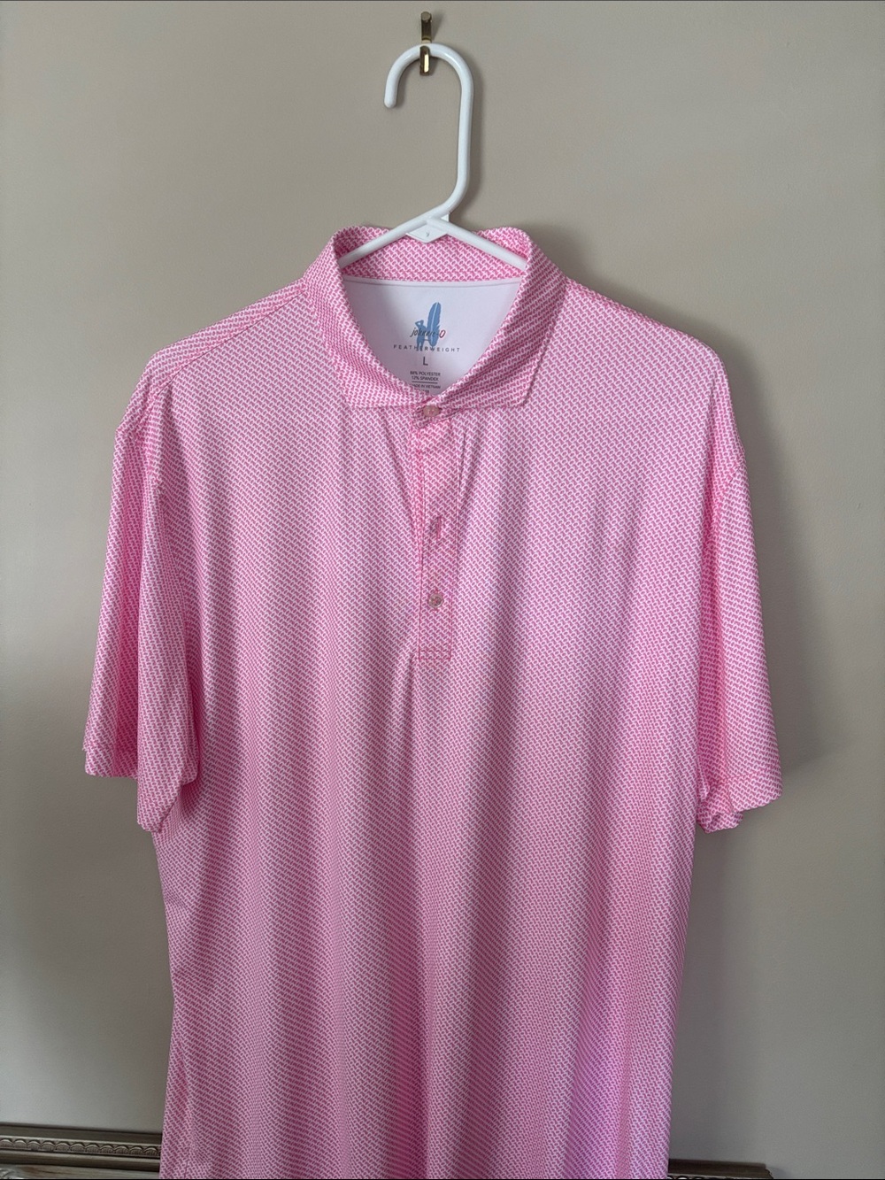 Johnnie-O Pink Micro-Pattern Performance Polo
